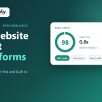 Website page speed score of 98 with a 0.8 second load time