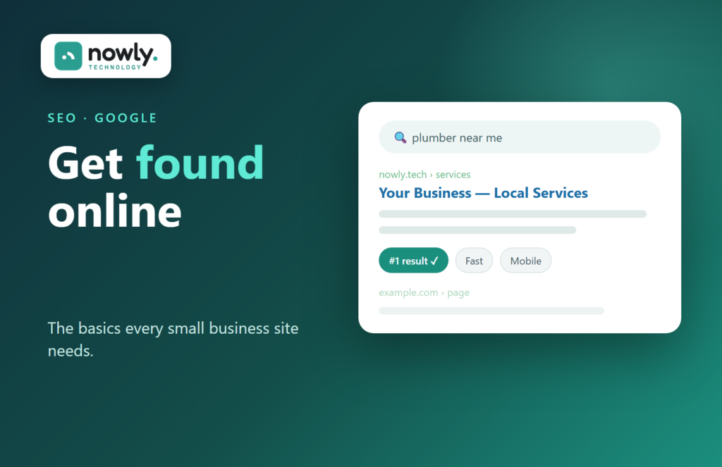 Business ranked first in a Google search result
